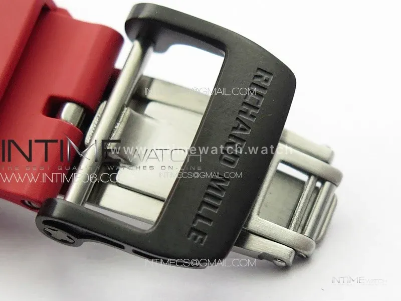 RM 035-02 Rafael Nadal NTPT Carbon on Red Rubber Strap