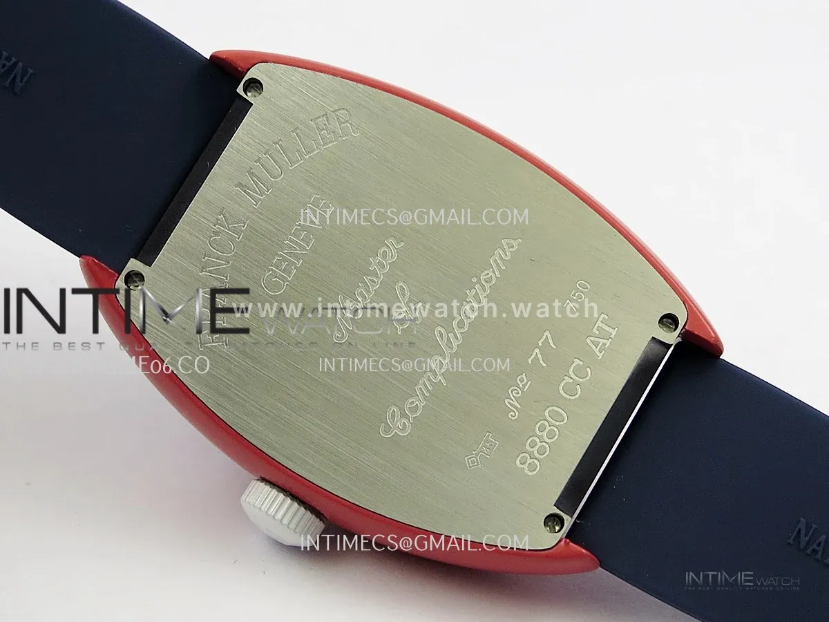 Crazy Hours Real Jumping Hour Red PVD ABF Blue Dial On Blue Rubber Strap A23J