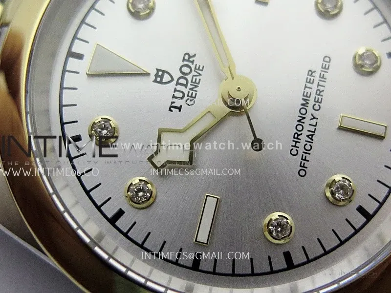 Black Bay 41mm SS/YG HTF 1:1 Best Edition Silver Dial Diamond Marker On SS/YG Jubilee Bracelet Asian 5601