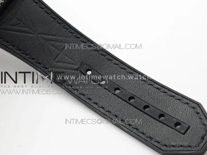 Big Bang Sang Bleu Ti Crystal And Case WWF 1:1 Best Edition Black Skeletonal Dial On Black Gummy Strap Asian HB1213 V2