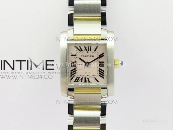 Tank Francaise Ladies 25mm SS/YG 8848F 1:1 Best Edition Pink MOP Dial on SS/YG Bracelet Ronda Quartz
