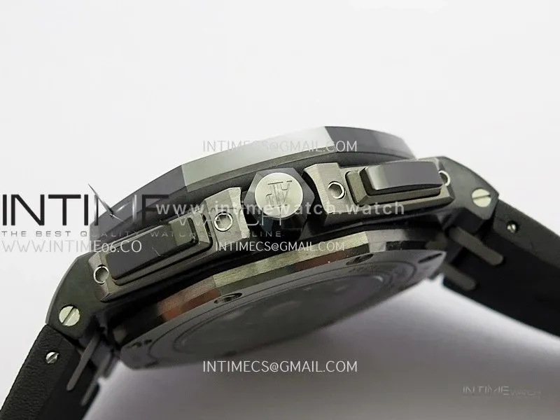 Royal Oak Offshore 44mm Carbon JF 1:1 Best Edition Dark Black Dial On Black Rubber Strap A3126