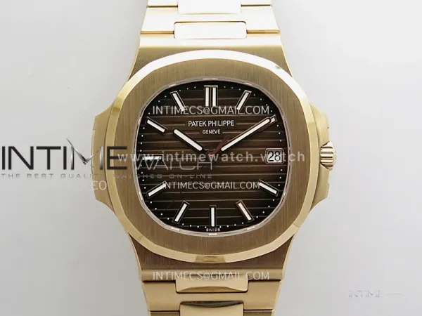 Nautilus 5711 Gain Weight DDF 1:1 Best Edition Brown Textured Dial On RG Bracelet Super Clone DD324