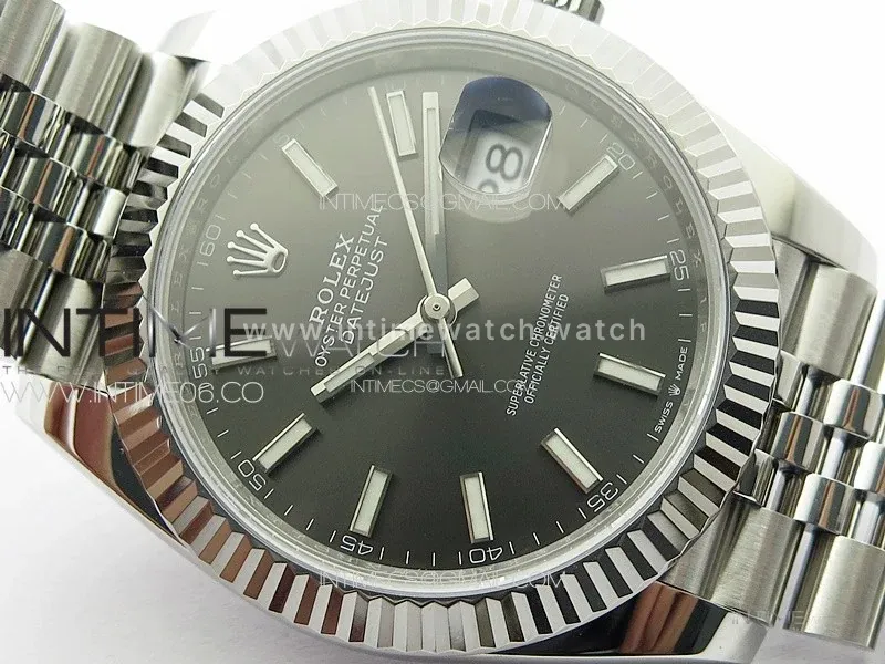 Datejust 41 126334 Grey Dial Stick Markers in White Gold