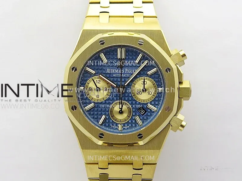 Royal Oak Chrono 26331ST YG IPF 1:1 Best Edition Blue Dial Gold subdial on SS Bracelet A7750