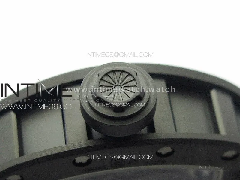 RM052 Skull Black Carbon Real Tourbillon YSF 1:1 Best Edition Skull Dial on Black Rubber Strap