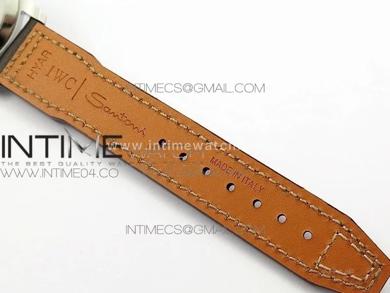 Mark XVIII IW327010 SS M+F 1:1 Best Edition Blue Dial on Brown Leather Strap A2892 (Free Nylon Strap)