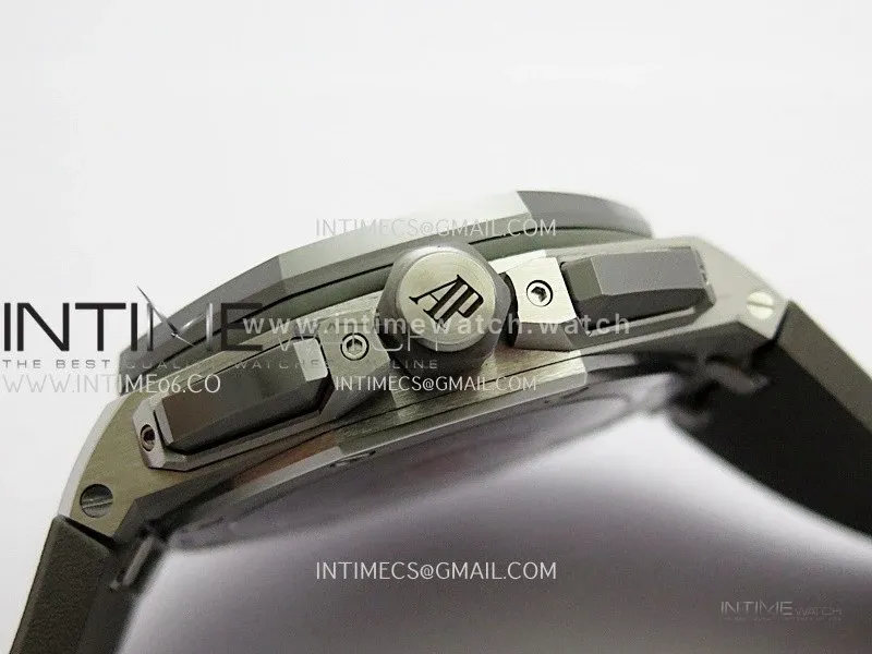 Royal Oak Offshore 43mm 26420 Ceramic Bezel SS DDF 1:1 Gray Dial On Gray Rubber Strap DD4401 Super Clone
