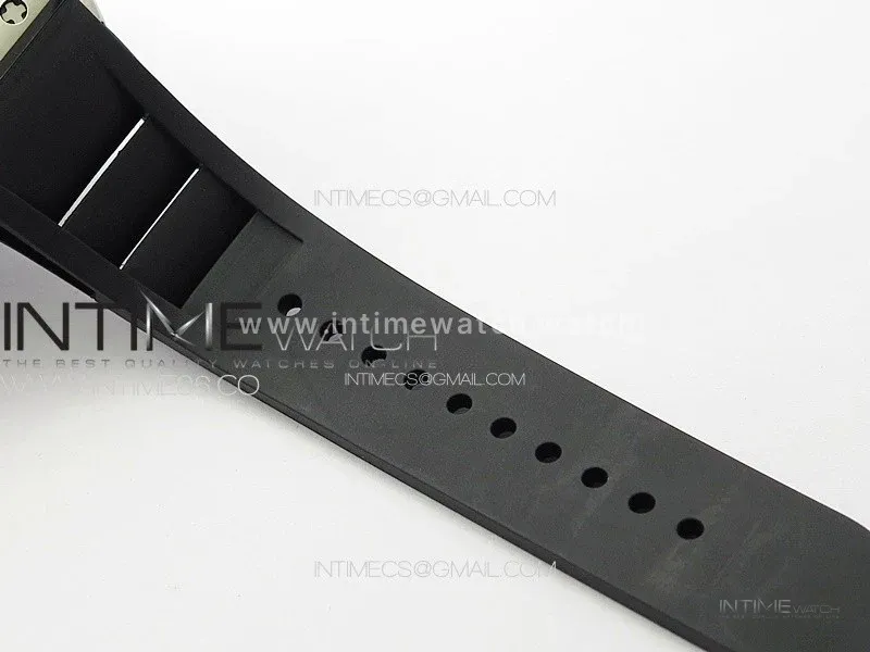RM001 Real PR SS YSF Skeleton Dial on black Rubber Strap Asian Tourbillon
