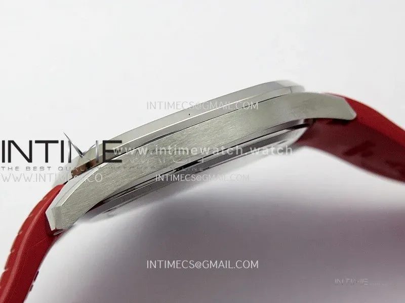 Aquanaut 5167 SS 3KF Best Edition Gray Dial On Red Rubber Strap A324 Super Clone V2