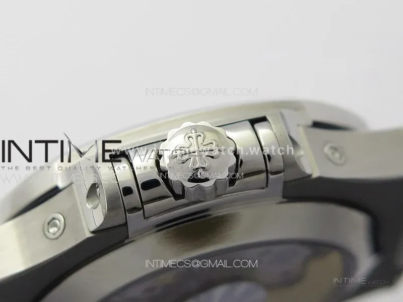 Nautilus 5726 Full Function SS PPF 1:1 Best Edition White Dial on Black Rubber Strap PPF324 (Free Tool)
