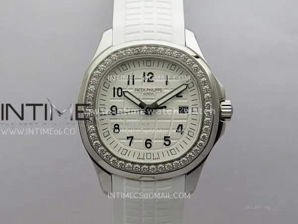 Aquanaut 5267 SS PPF 1:1 Best Edition White Textured Dial On White Rubber Strap Ronda Quartz