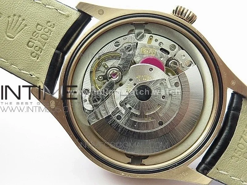 Cellini 50519 Real Date RG BP Best Edition Black Dial Stick Markers on Black Leather Strap SA3165
