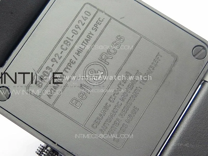 BR 03-92 Real Ceramic 1:1 Best Edition Gray Dial on Black Rubber Strap MIYOTA 9015
