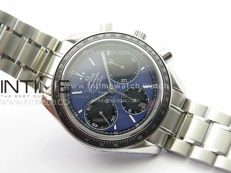 Speedmaster SS HRF 1:1 Best Edition Blue Dial Black Subdial on SS Bracelet A7750