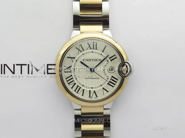 Ballon Bleu 42mm SS/RG 3KF 1:1 Best Edition White Texture Dial on SS Bracelet A2824