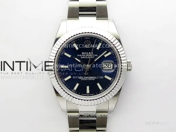 Datejust 41 126334 Blue Dial Stick Markers on Oyster Bracelet
