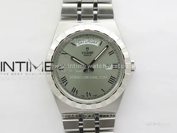 Prince Bay 41mm A7F 1:1 Best Edition Silver Dial Roman Markers on SS Bracelet A2824
