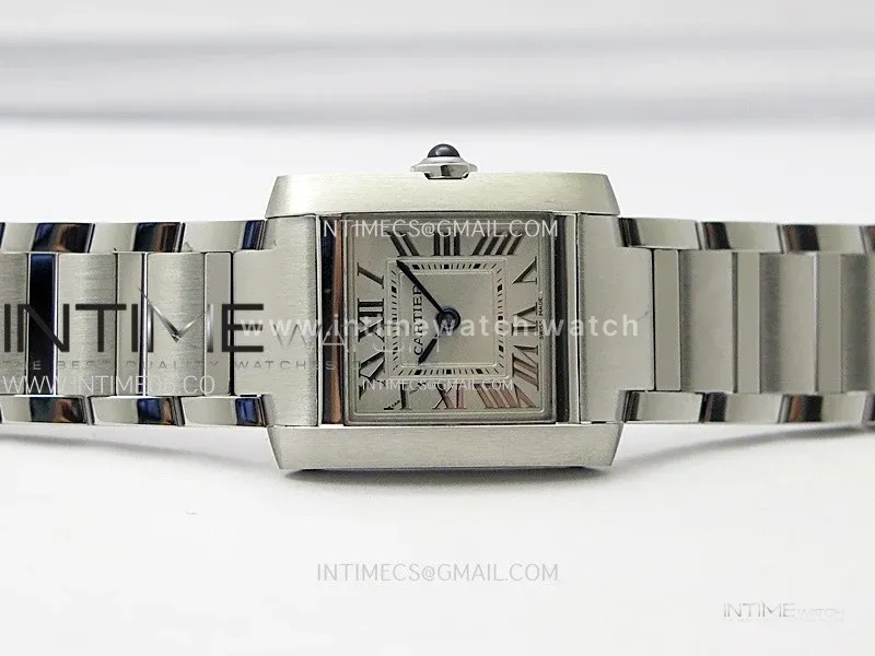 Tank Francaise Ladies 21.2mm SS 8848F 1:1 Best Edition Silver Dial on SS Bracelet Ronda Quartz