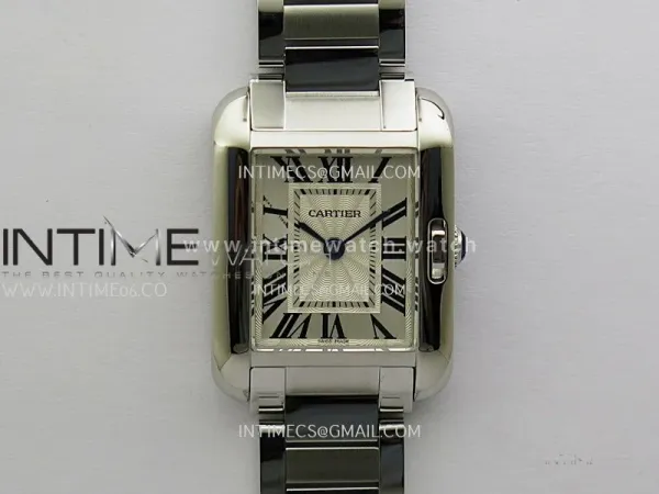 Tank Anglaise 30mm SS 8848F 1:1 Best Edition White Dial Roman Marker on SS Bracelet Ronda Quartz