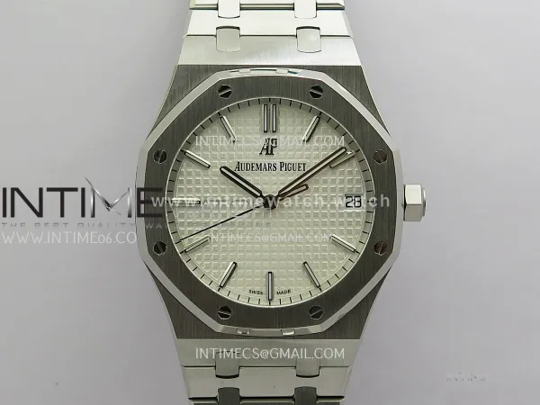 Royal Oak 41mm 15500 SS JF 1:1 Best Edition Silver Dial On SS Bracelet Super Clone DD4302 (Free Sprung Look)