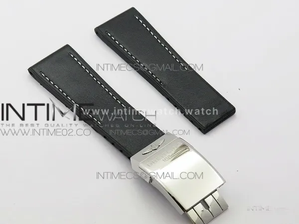 Breitling Black Gummy Rubber Strap 24/20 + Genuine Clasp