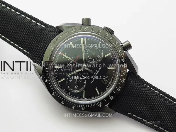 Speedmaster "Dark Side of The Moon" Real Ceramic V2 N1F 1:1 Best Edition Black Dial On Black Nylon Strap A9300