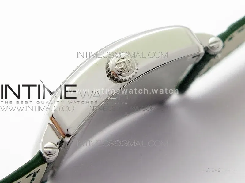 Master Square SS Ladies ZF 1:1 Best Edition White Colorful Roman Dial on Green Leather Strap Ronda Quartz