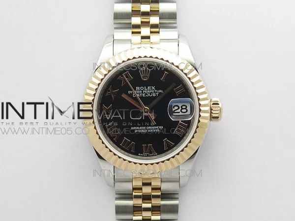 Datejust 28mm 279173 SS/RG BP Best Edition Black Roman Markers Dial on SS/RG Jubilee Bracelet ETA2671
