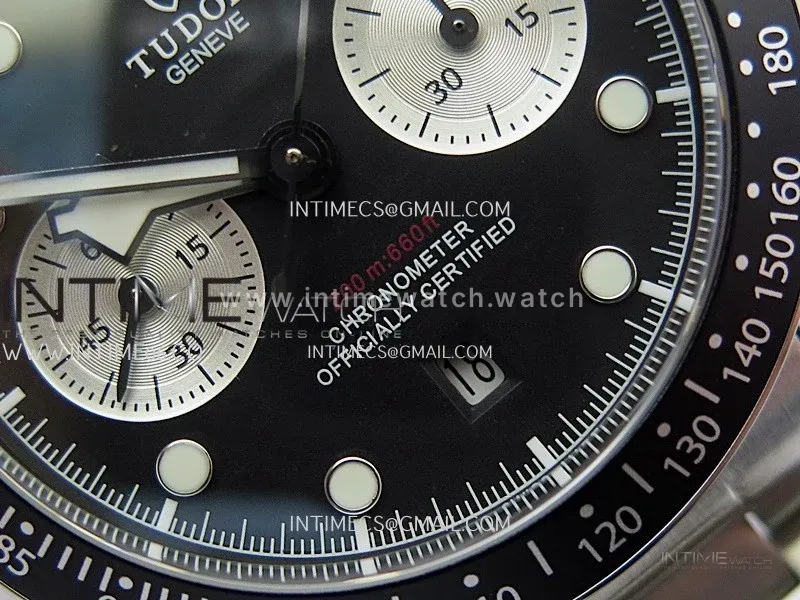 Black Bay Chrono SS TWF 1:1 Best Edition Black Dial on SS Bracelet A7750