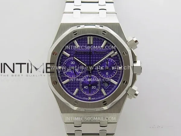 Royal Oak Chrono 26331ST SS IPF 1:1 Best Edition Purple Dial on SS Bracelet A7750