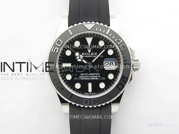 Yacht-Master 226559 Weight PG/Tungsten Gold WF 1:1 Best Edition Black Ceramic Bezel on Oysterflex Rubber Strap VS3235