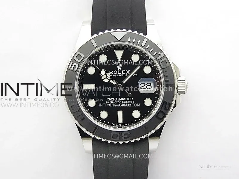 Yacht-Master 226559 Weight PG/Tungsten Gold WF 1:1 Best Edition Black Ceramic Bezel on Oysterflex Rubber Strap VS3235
