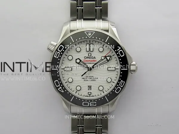 Seamaster Diver 300M Black Ceramic Bezel V4 VSF 1:1 Best Edition White Dial On SS Bracelet Super Clone Asian 8800