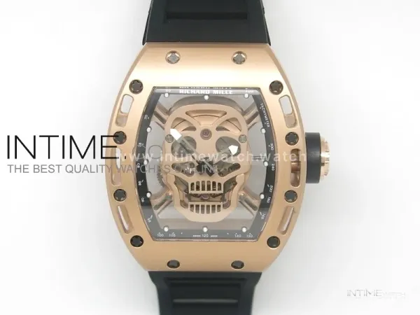 RICHARD MILLE Gold Dial RG A23J on Black Rubber Strap
