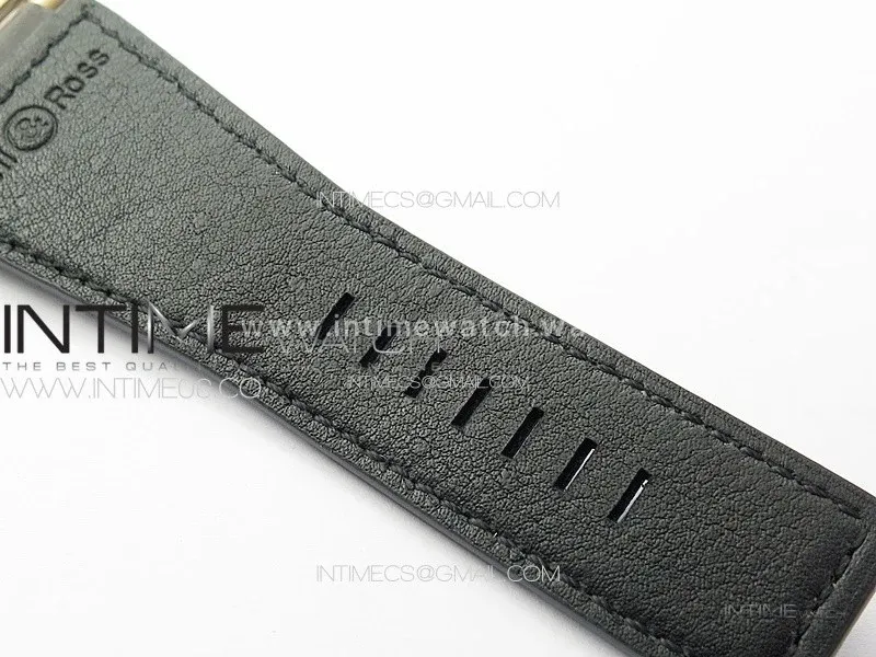 BR 03-92 Diver Ceramic Bezel Bronze B12 1:1 Best Edition Green Dial on Gray Leather Strap A2824 (Free Rubber Strap)