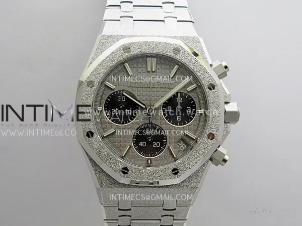 Royal Oak Chrono 26240 Frosted SS Gain Weight V2 DDF 1:1 Best Edition Gray Dial Frosted SS Bracelet Super Clone DD4401 (SW Dial)
