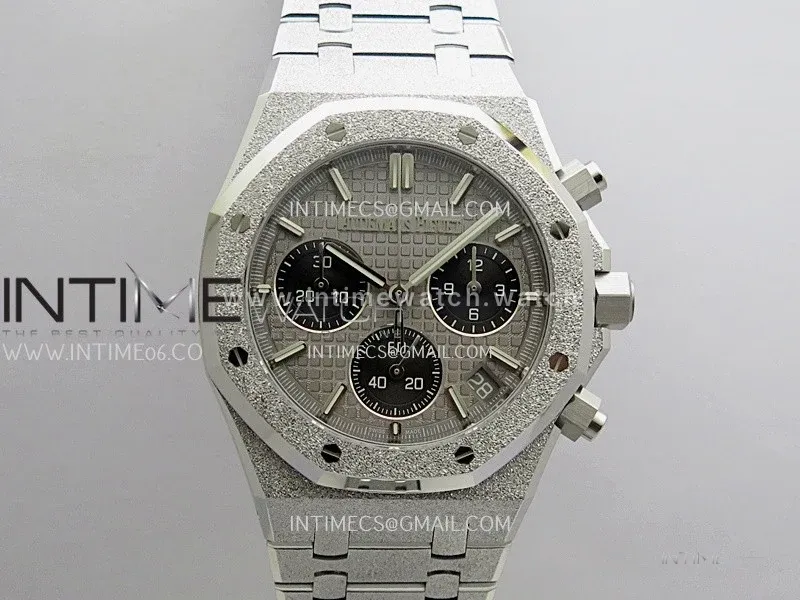 Royal Oak Chrono 26240 Frosted SS Gain Weight V2 DDF 1:1 Best Edition Gray Dial Frosted SS Bracelet Super Clone DD4401 (SW Dial)