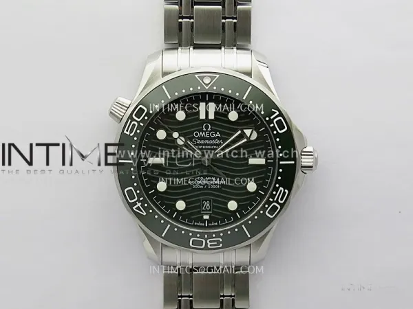 Seamaster Diver 300M Green Ceramic Bezel V4 VSF 1:1 Best Edition Green Dial On SS Bracelet Super Clone Asian 8800