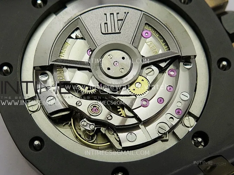 Royal Oak Offshore 44mm Black Ceramic/RG JF 1:1 Best Edition Gray Dial On Black Rubber Strap A3126