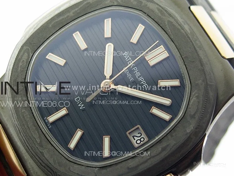 Nautilus 5711 DIW Carbon DIWF 1:1 Best Edition Black Textured Dial on Carbon/RG Bracelet 324CS