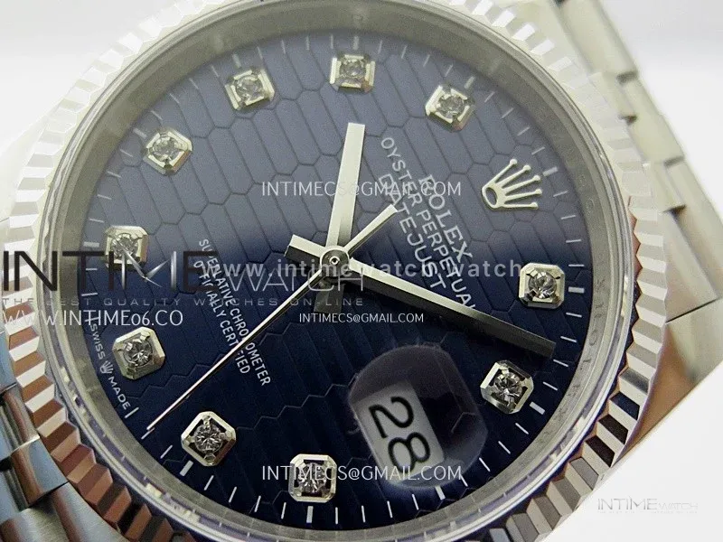 DateJust 126234 904L SS JDF 1:1 Best Edition Blue Fluted Dial Diamond Markers on Jubilee 904L SS Bracelet