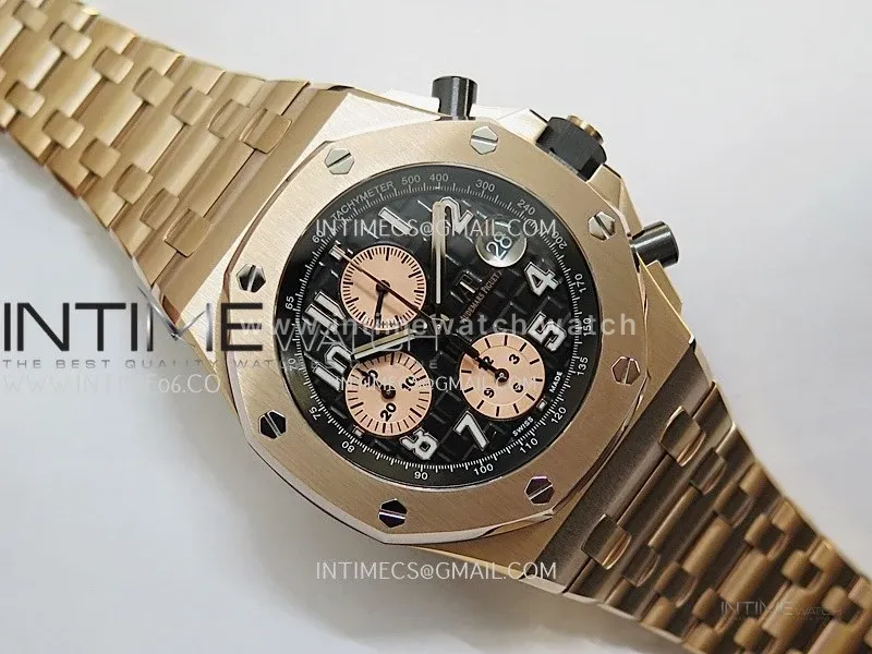 Royal Oak Offshore 42mm RG TKF Best Edition Black Dial on RG Bracelet A7750