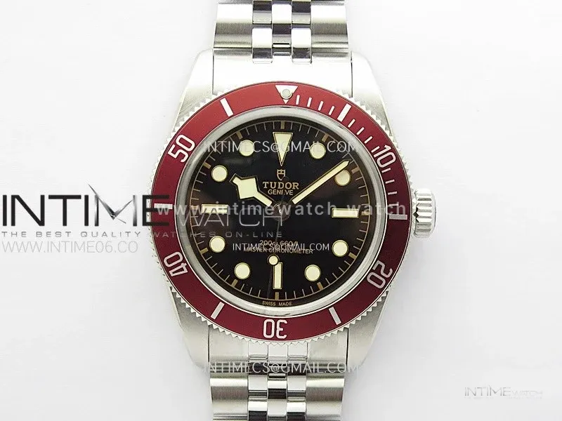 Heritage Black Bay M7941A1A0RU-0003 41mm SS ZF 1:1 Best Edition Black Dial Red Bezel on SS Bracelet A2824