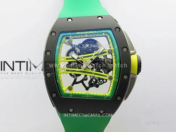 RM061 Black Ceramic ZF 1:1 Best Edition On Green Rubber Strap RMUL2 Super Clone