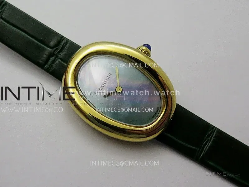Baignoire Watch YG AF 1:1 Best Edition Green MOP Dial On Green Croco Strap RONDA Quartz