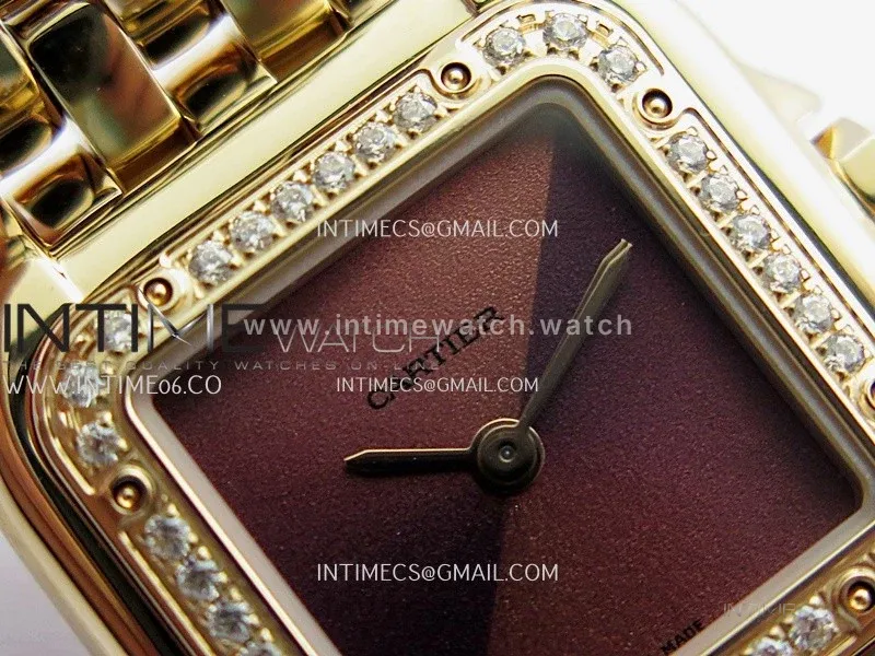 Panthère Secrete Ladies 22mm Diamond Bezel RG BBA 1:1 Best Edition Brown Ombre Dial On RG Bracelet Ronda Quartz