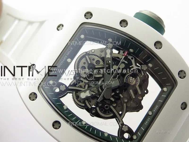 RM055 Real Ceramic Case KUF Best Edition Black Crown on White Rubber Strap MIYOTA8215