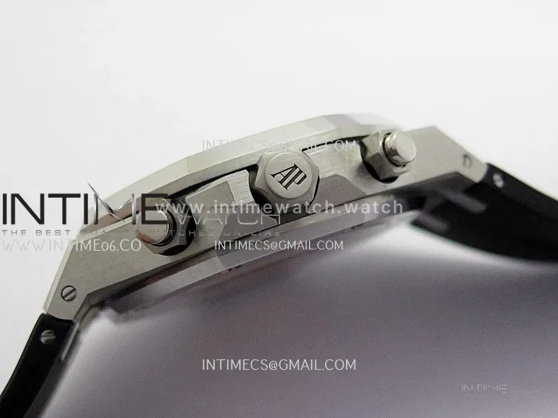 Royal Oak Chrono 26240 SS V2 DDF 1:1 Best Edition Silver Dial On Black Rubber Strap Super Clone DD4401 (SW Dial)