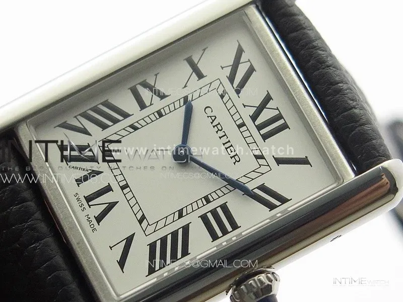 Tank Must Ladies 25mm SS K11F 1:1 Best Edition White Dial on Black Leather Strap Ronda Quartz